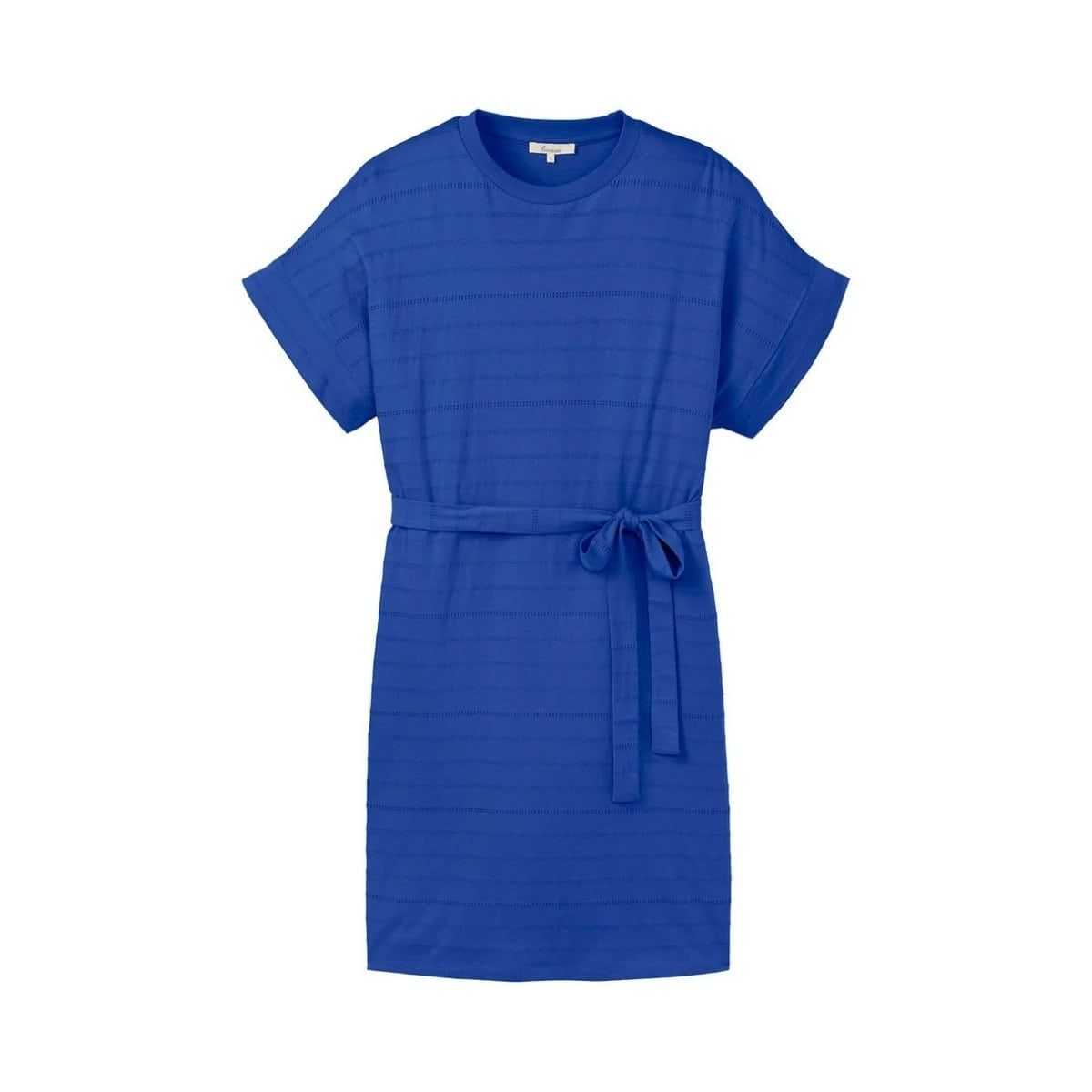 Robe ajourée avec ceinture - Bleu cobalt