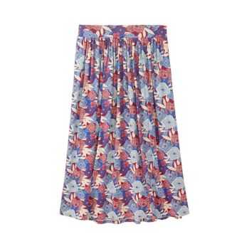 Jupe midi motif imprimé fleurs