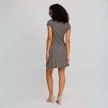 Robe courte imprimée à col bénitier