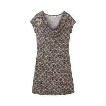 Robe courte imprimée à col bénitier