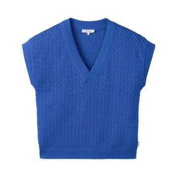 Top en maille à col V et manches tombantes