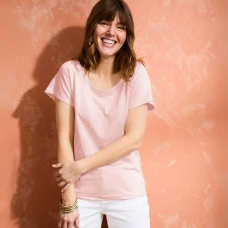 T-shirt "ALINA" 100% lin, col rond 