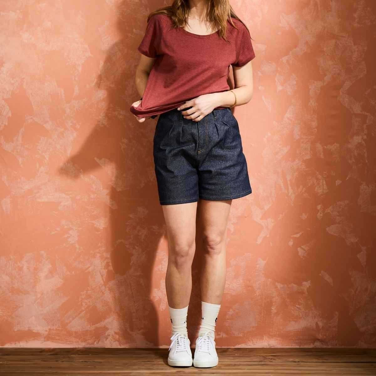 T-shirt "ALINA" 100% lin, col rond 