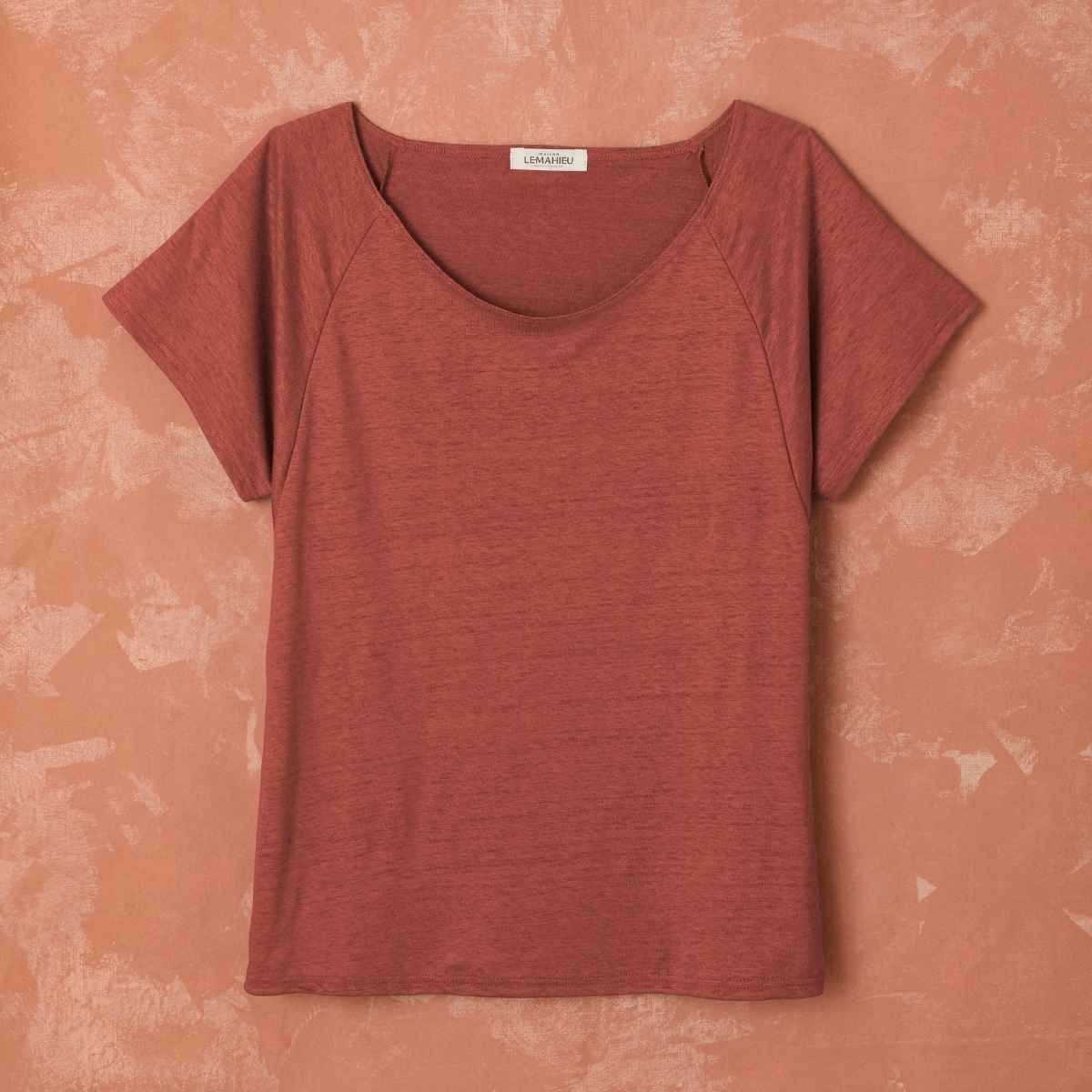 T-shirt "ALINA" 100% lin, col rond 