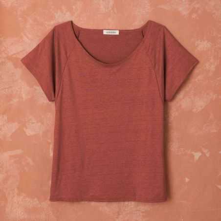 T-shirt "ALINA" col rond 100% lin
