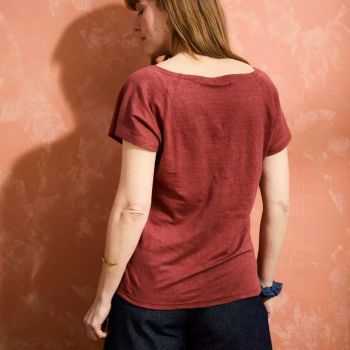 T-shirt "ALINA" 100% lin, col rond 