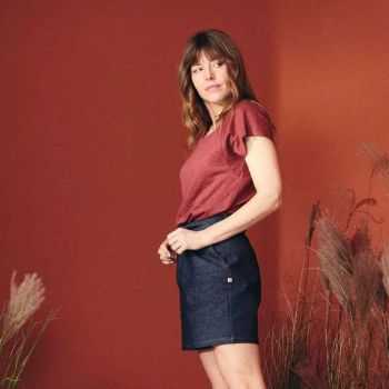 T-shirt "ALINA" 100% lin, col rond 