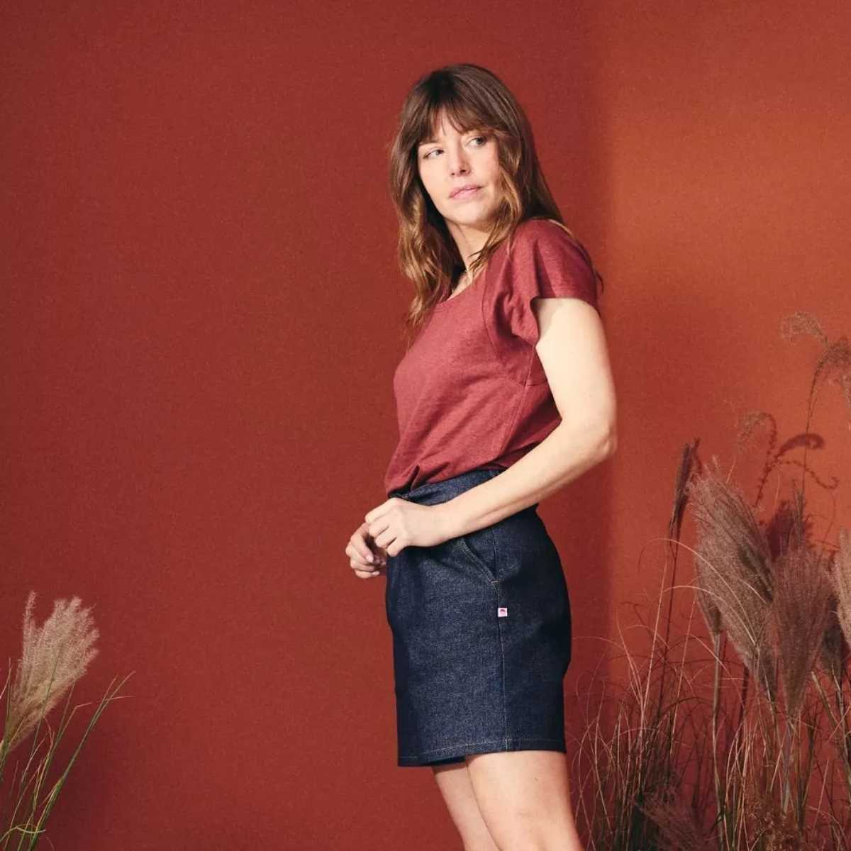 T-shirt "ALINA" 100% lin, col rond 