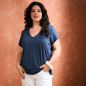 T-shirt "ALINA" 100% lin, col V 