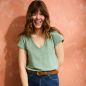 T-shirt "ALINA" 100% lin, col V 