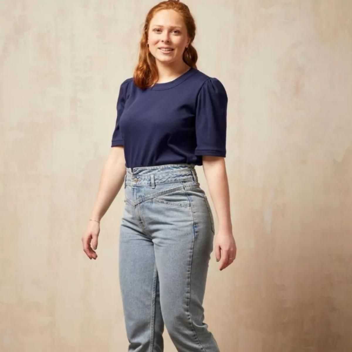 Top "ELISABETH" à manches 3/4 bouffantes