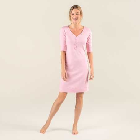 Chemise de nuit en coton bio, bleu, RETIEBA