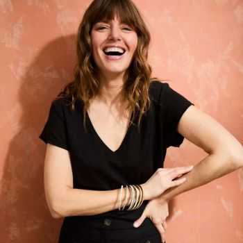 T-shirt "ALINA" 100% lin, col V 