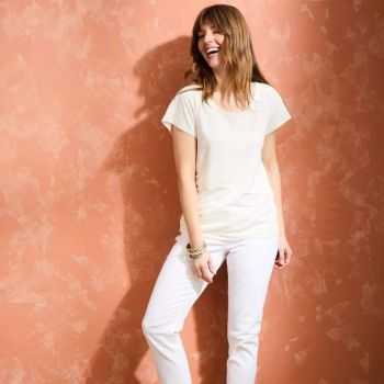 T-shirt "ALINA" 100% lin, col rond large