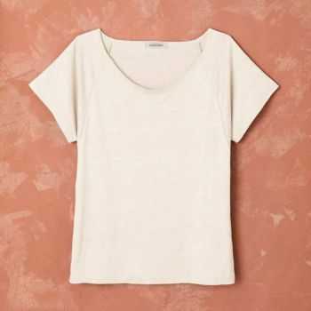T-shirt "ALINA" 100% lin, col rond large