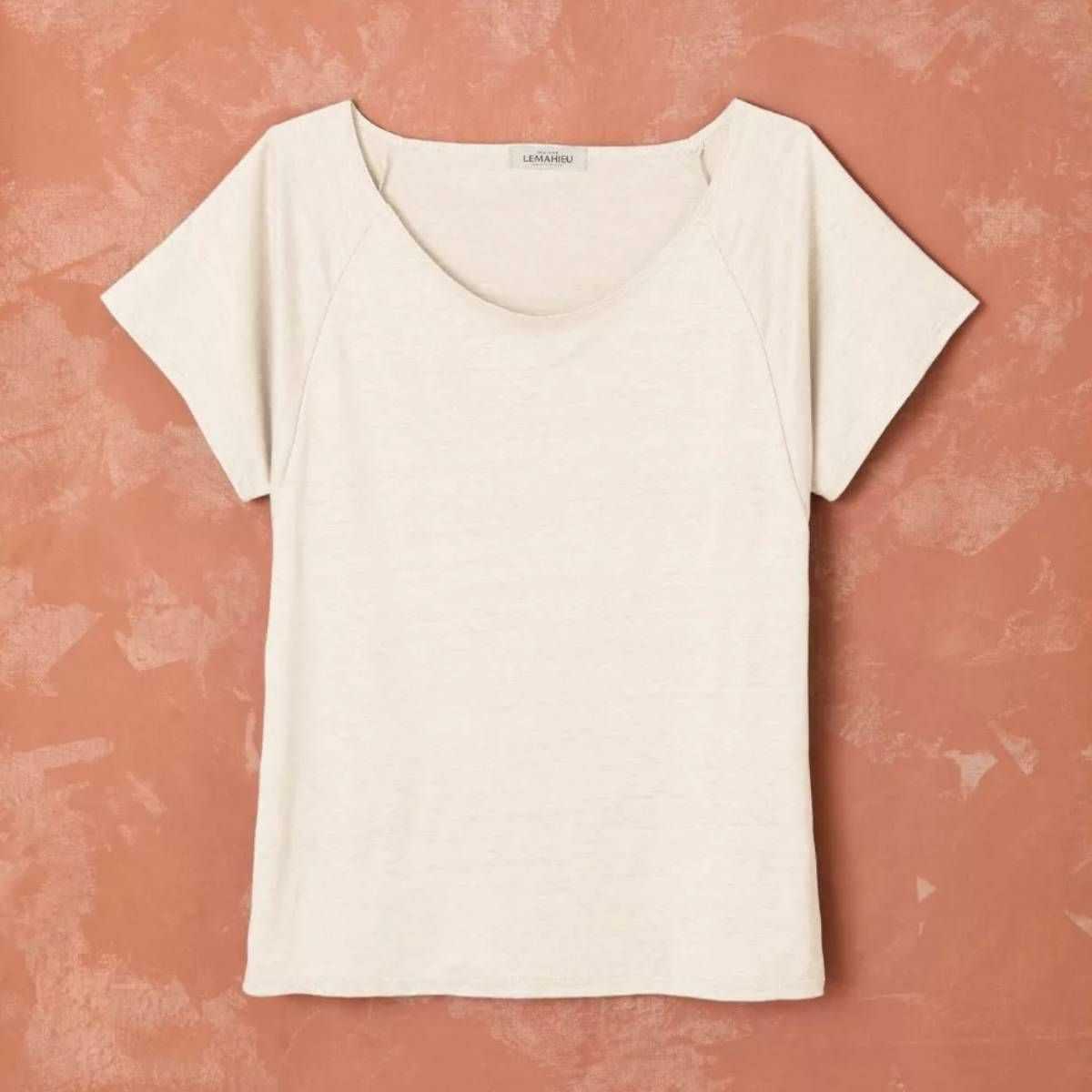 T-shirt "ALINA" 100% lin, col rond large