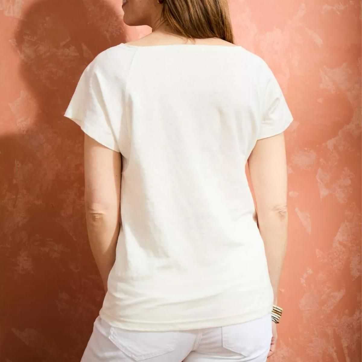 T-shirt "ALINA" 100% lin, col rond large