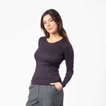 T-shirt manches longues "SUSANNA" 100 % coton bio, vert, GOTS et VEGAN