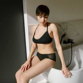 Shorty "UVANA" avec dentelle, coton bio