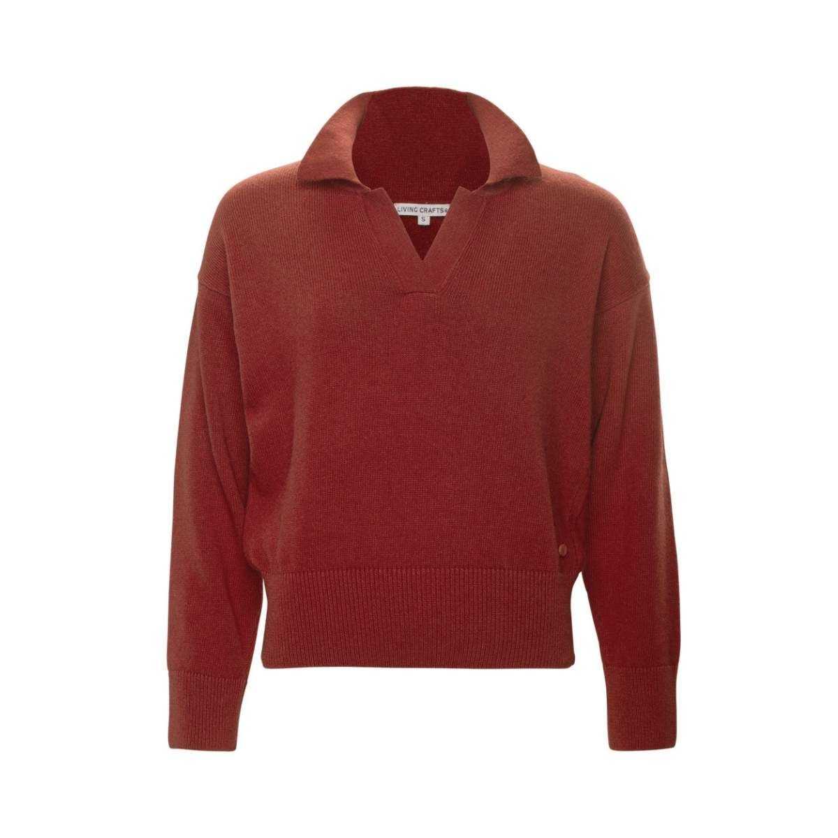 Pull "ULANA" col polo, coton bio et laine