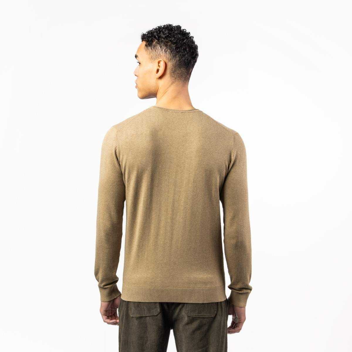 Pull col rond "ULRYK", coton bio et laine 