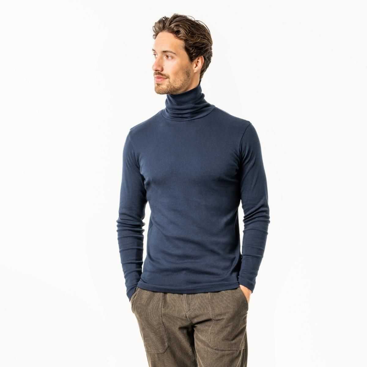 Pull col roulé "HELGE", 100% coton bio