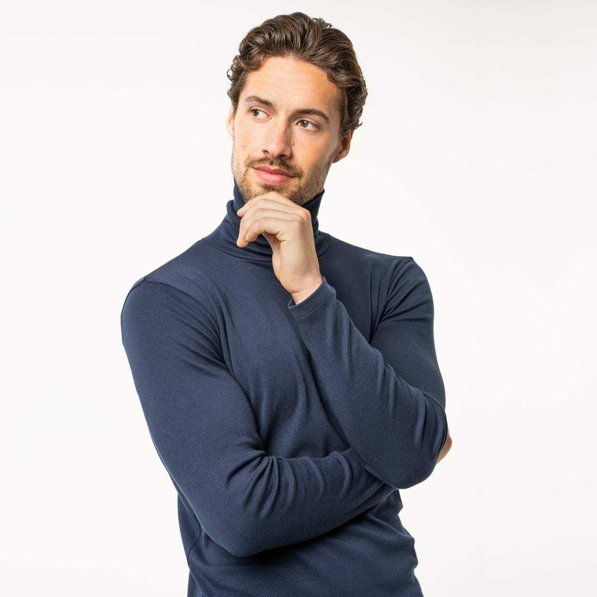 Pull col roulé "HELGE", 100% coton bio