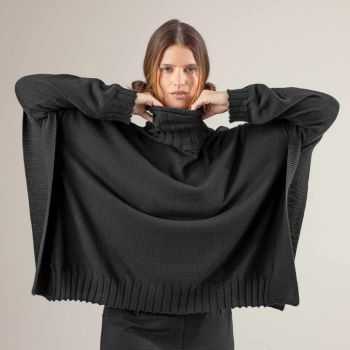 Poncho "PAISLEY", coton bio et laine