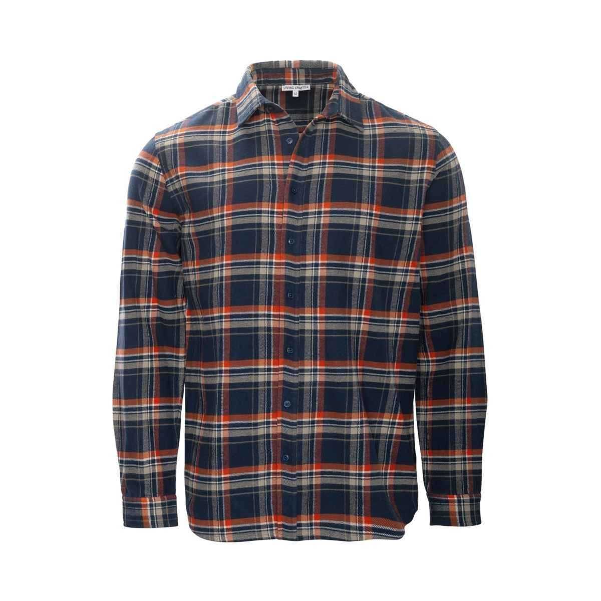 Chemise manches longues "YANNES" à carreaux, 100% coton bio