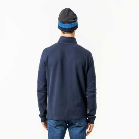 Pull à col zippé "ZEDRIK" manches longues, 100% coton bio