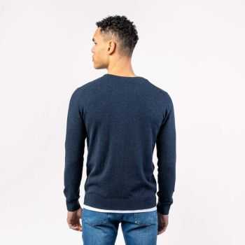 Pull col rond "ULRYK", coton bio et laine 