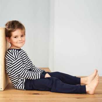 Pyjama enfant "ELEPHANT" rayé manches longues, 100% coton bio Pyjama enfant "ELEPHANT" rayé manches longues, 100% coton bio