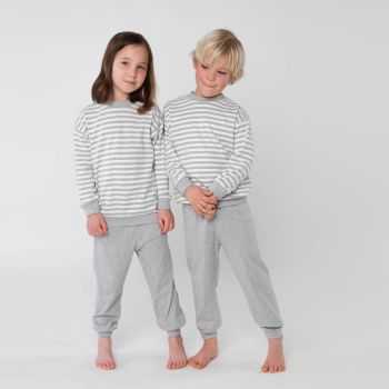Pyjama enfant "ELEPHANT" rayé manches longues, 100% coton bio
