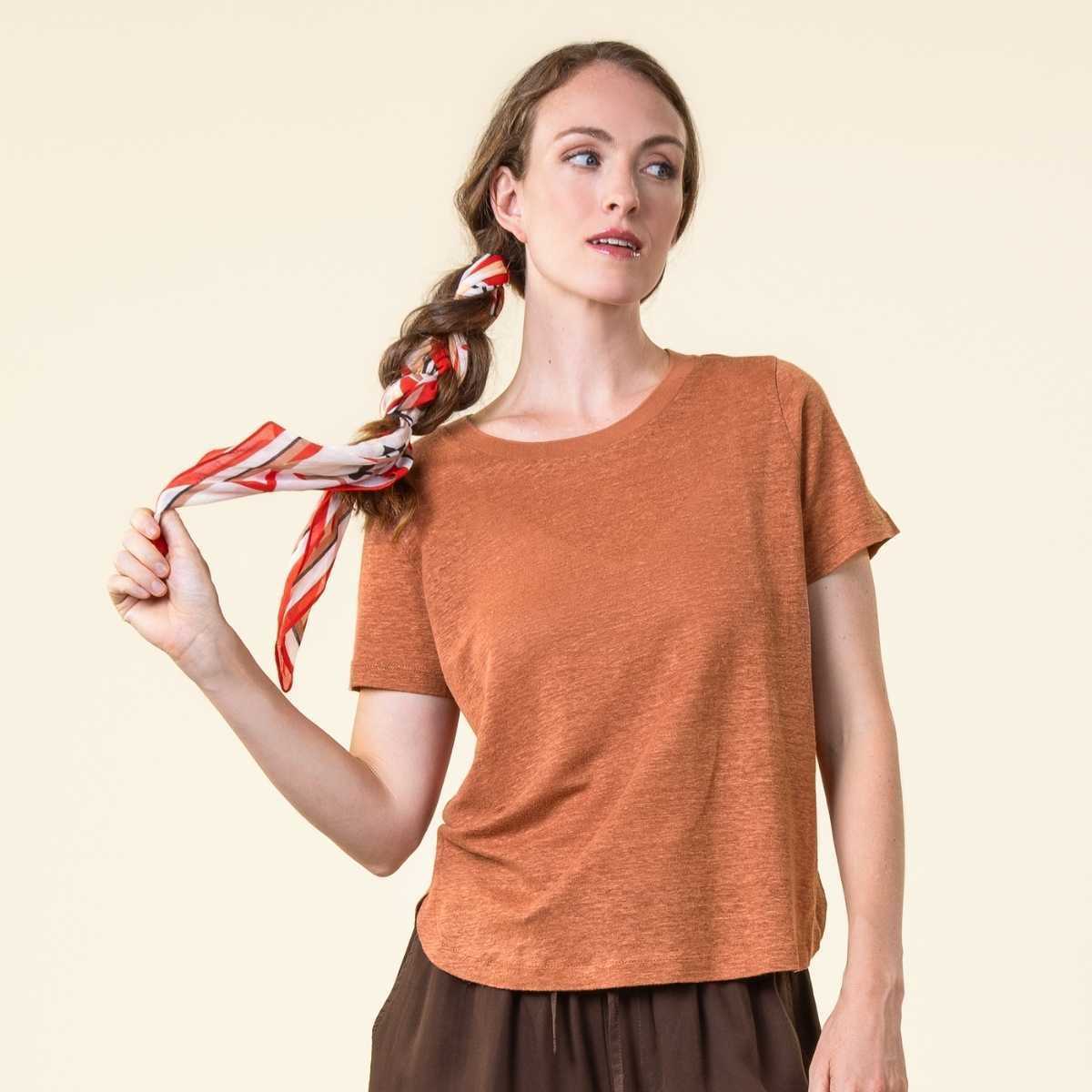 T-shirt "TELSA" manches courtes, 100% lin