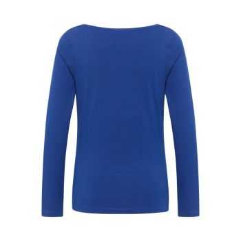 Haut manches longues avec col drapé, coton bio