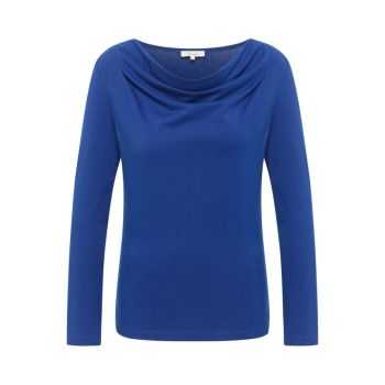 Haut manches longues avec col drapé, coton bio