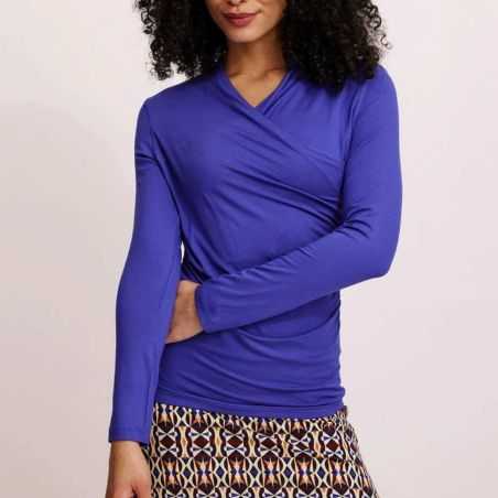 Haut manches longues col cache-cœur, viscose EcoVero™