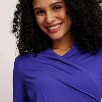 Haut manches longues col cache-cœur, viscose EcoVero™