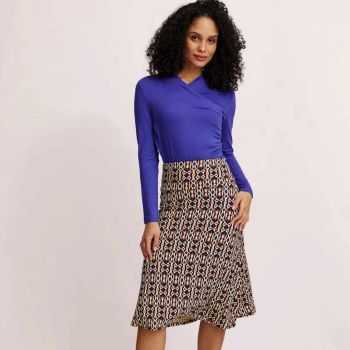 Haut manches longues col cache-cœur, viscose EcoVero™