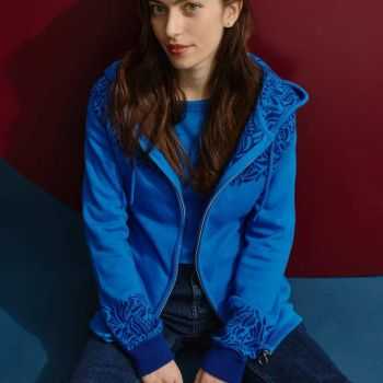 Cardigan zippée à capuche motif jacquard, 100% coton bio Cardigan zippée à capuche motif jacquard, 100% coton bio