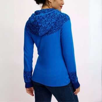 Cardigan zippée à capuche motif jacquard, 100% coton bio Cardigan zippée à capuche motif jacquard, 100% coton bio