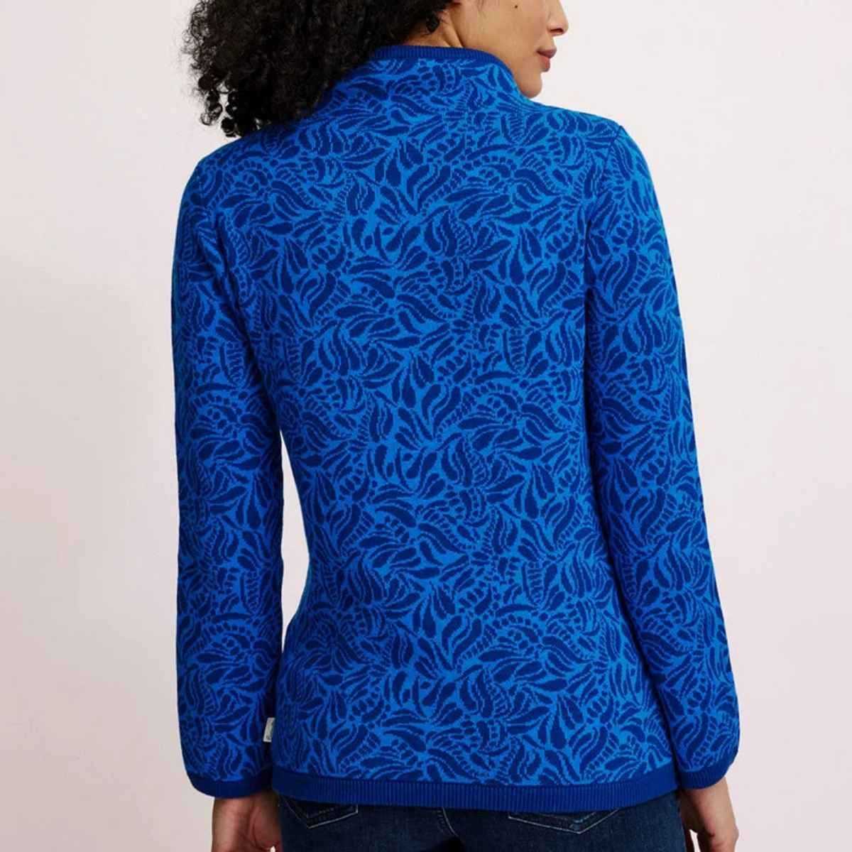 Pull à motif jacquard à col montant, 100% coton bio