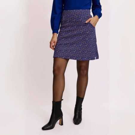 Jupe trapèze en jersey jacquard, coton bio