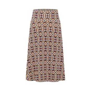 Jupe midi mi-longue imprimé géométrique, 100% viscose EcoVero™
