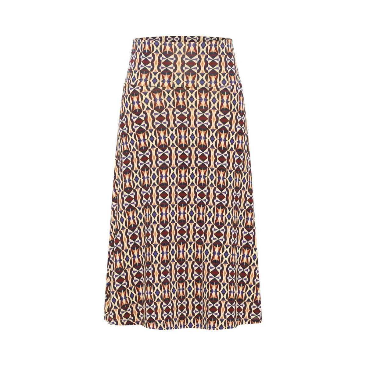 Jupe midi mi-longue imprimé géométrique, 100% viscose EcoVero™