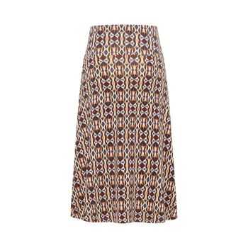 Jupe midi mi-longue imprimé géométrique, 100% viscose EcoVero™