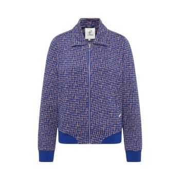 Veste en maille tricotée zippée look rétro, en coton bio