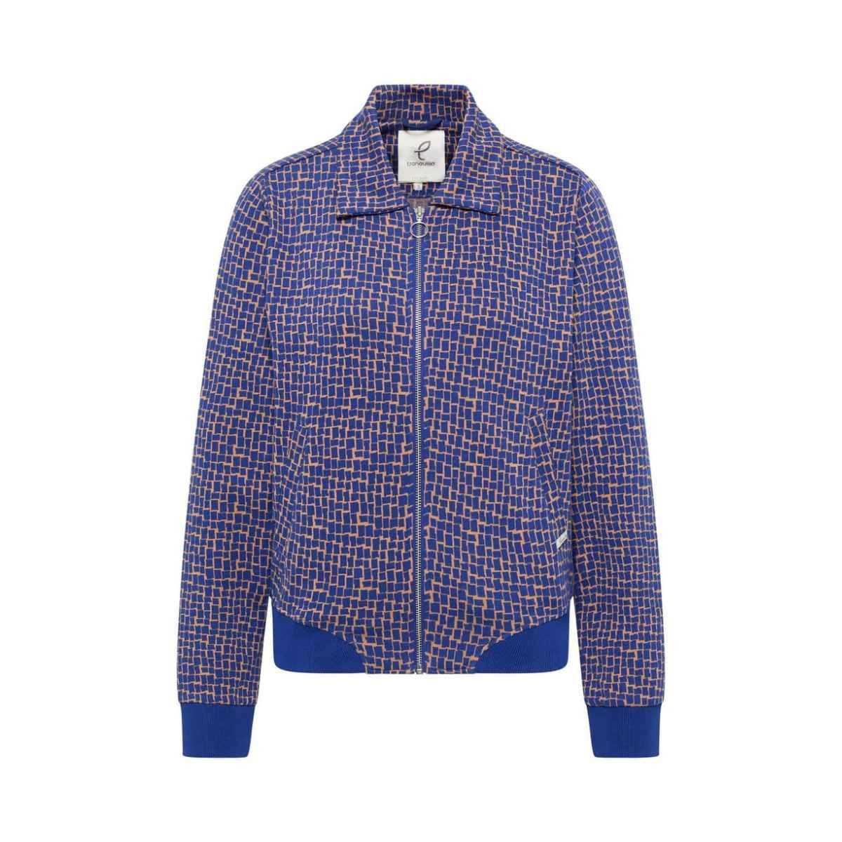 Veste en maille tricotée zippée look rétro, en coton bio