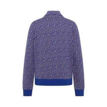 Veste en maille tricotée zippée look rétro, en coton bio