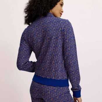 Veste en maille tricotée zippée look rétro, en coton bio